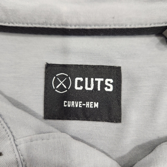 Cuts Curve Hem Polo Shirt Short Sleeve Super Soft Cotton Gray Mens Size XXL - Picture 4 of 9
